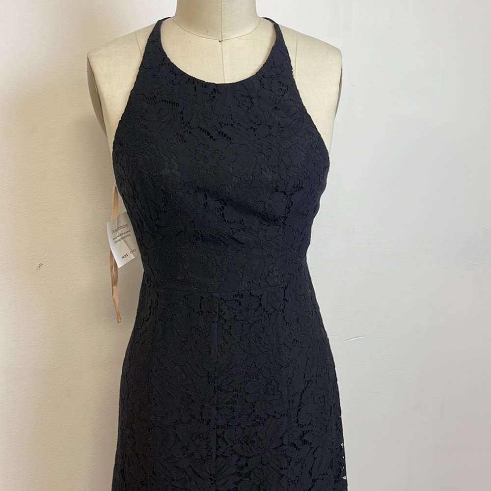 Fame and Partners Black Lace-Panel Halter Maxi Dress - Picture 3 of 6